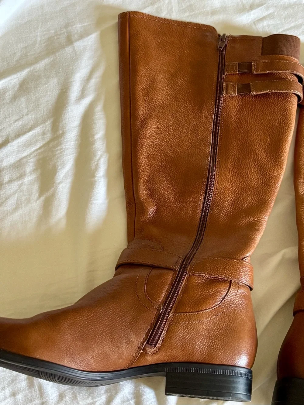 ✨ Naturalizer Jessie Leather Wide Calf Friendly Riding Boots Brown Worn Twice! ✨ - Picture 5 of 14